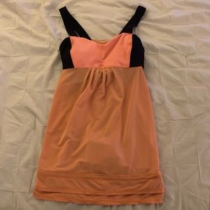 Orange and navy lululemon tank top